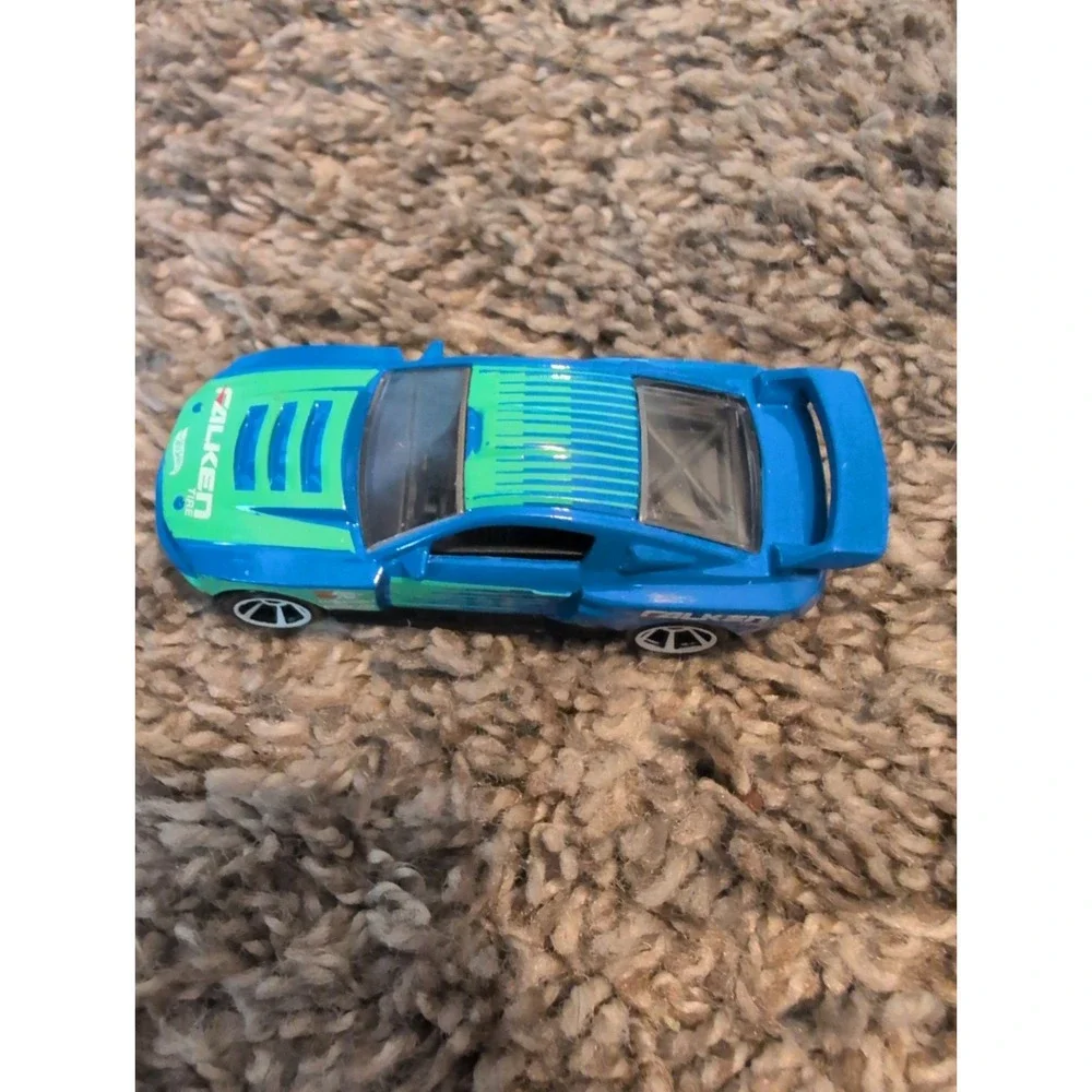 2011 Hot Wheels Blue Custom '12 Ford Mustang Diecast Car 1:64 Falken Tire